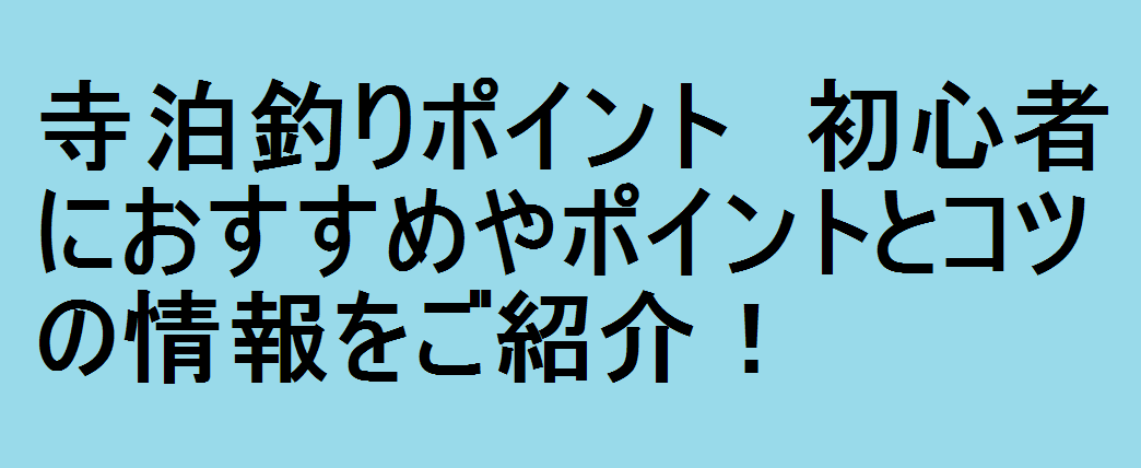 寺泊釣りポイント　初心者におすすめやポイントとコツの情報をご紹介！